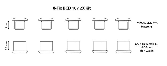 Carbon-Ti X-Fix BCD 107 2X Chainring Fixing Bolts